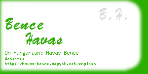 bence havas business card